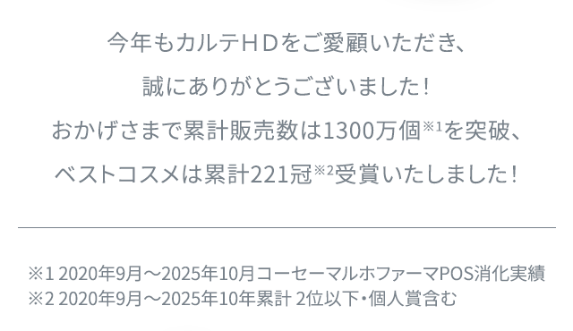 今年もカルテHDをご愛顧いただき、誠にありがとうございました！